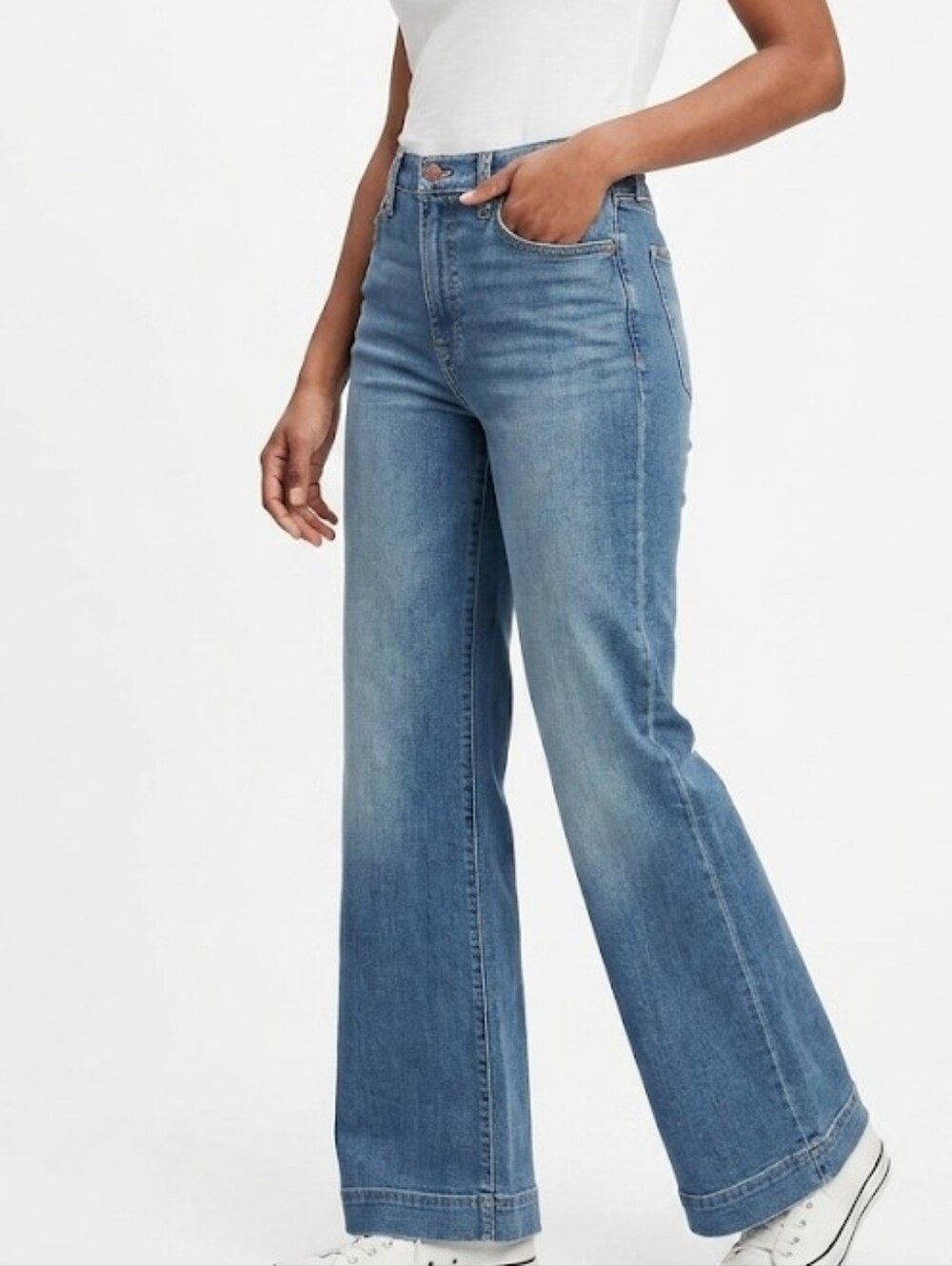 GAP Light Blue High-Waist Flare Jeans